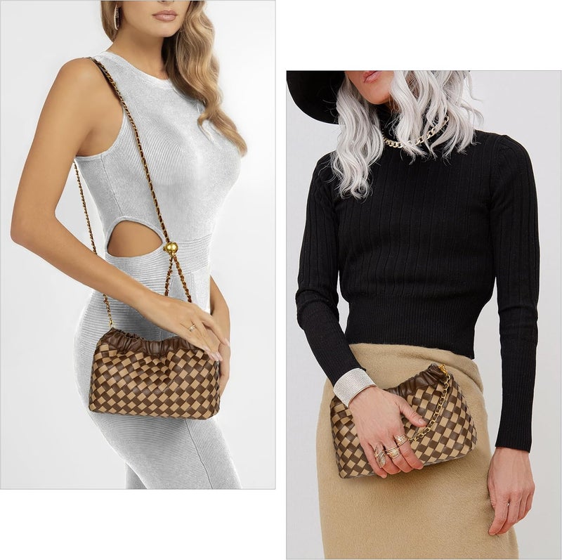 Joryin Woven Women's Crossbody Bag & Evening Purse, Trendy Dumpling Clutch & Hobo Cloud Shoulder Bag Trendy Dumpling Clutch - Image 3